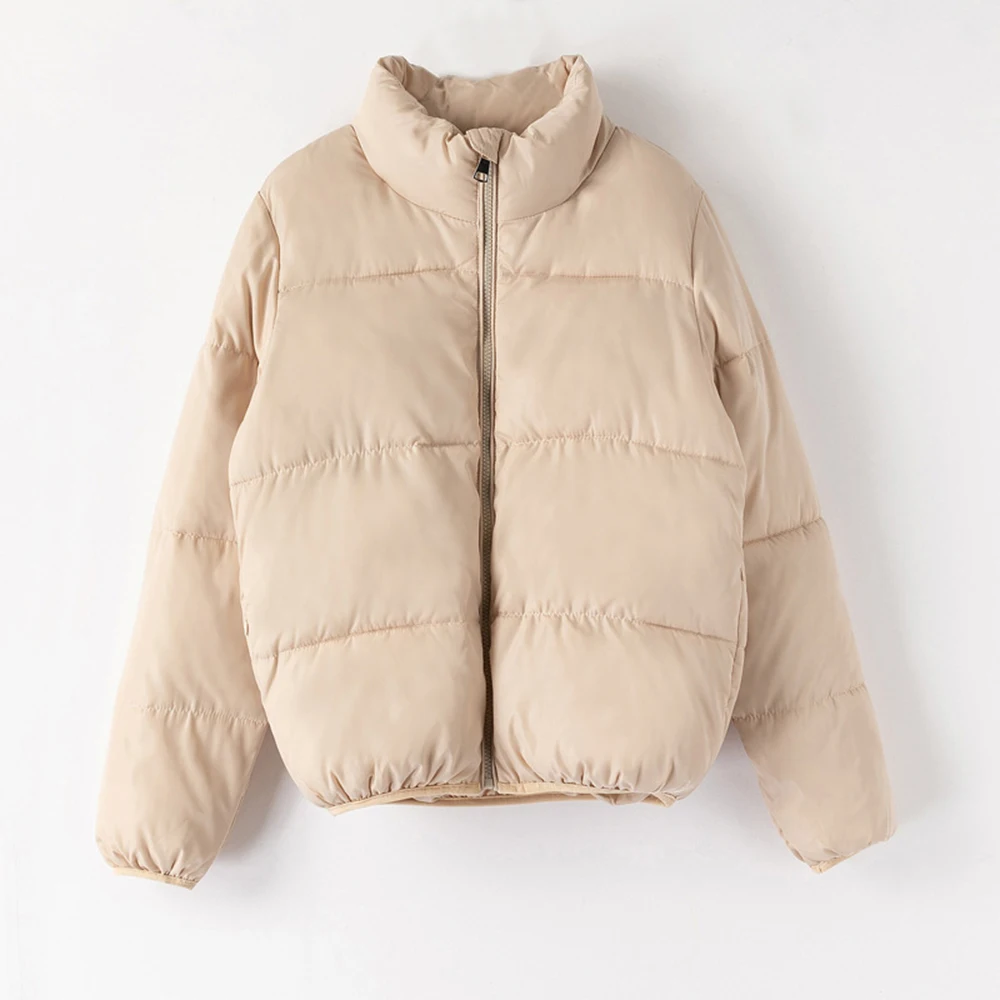 WENYUJH, модное пальто-пузырь, одноцветная, стандартный воротник, негабаритный, короткая куртка, зима-осень, Женская куртка-пуховик, парки, Mujer