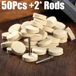 Disques de polissage pour bijoux et métaux, 25mm, 50 pièces, tige Fine, accessoires pour outils rotatifs 
