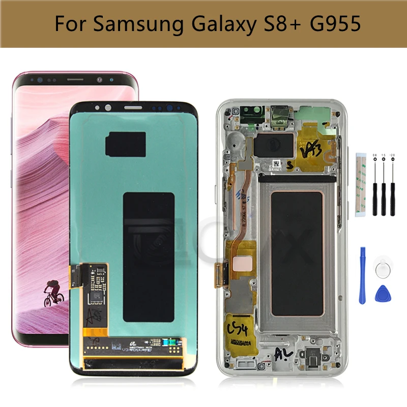

For Samsung Galaxy S8+ G955A G955U G955F G955V LCD Display Touch Screen Digitizer assembly For Samsung S8 PLUS Display With Fram
