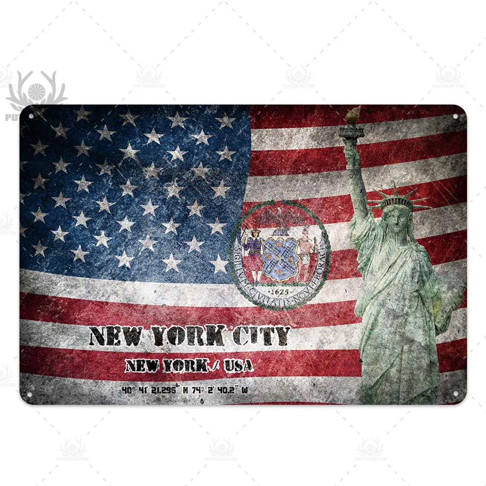 Нью-Йорк винтажный металлический постер табличка металлическая винтажная британская кофейная барная домашняя декоративная металлическая тарелка Настенный декор жестяная вывеска - Цвет: TH5687