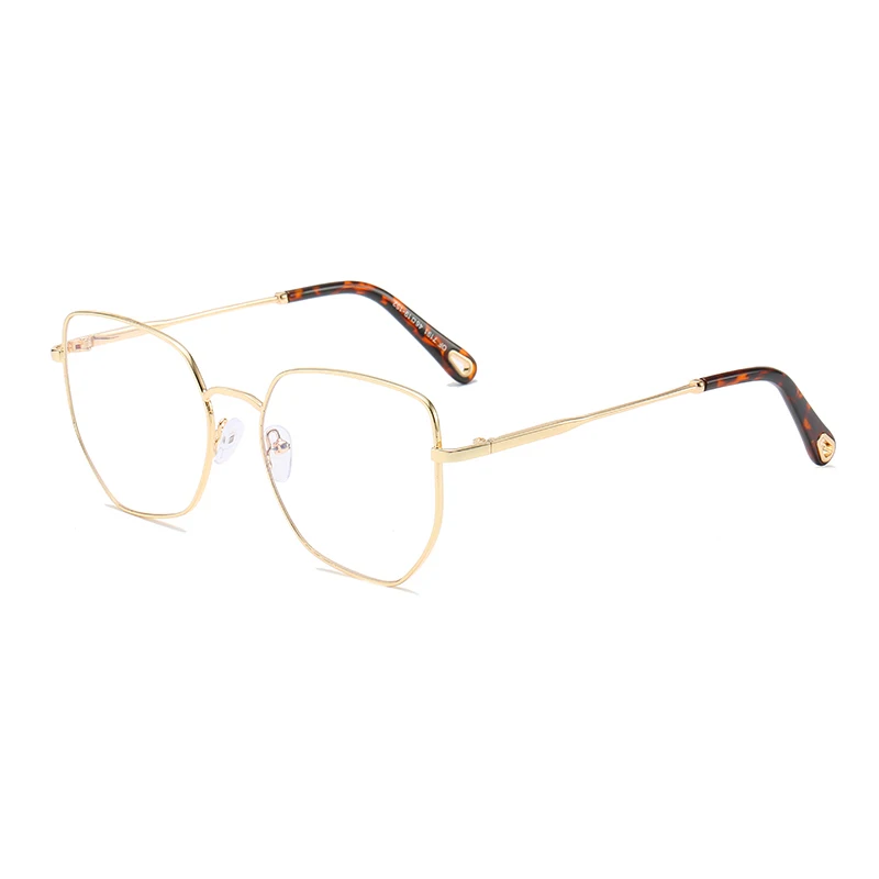 SHAUNA ретро классические мужские и женские металлические оправы очки в винтажном стиле Квадратные прозрачные линзы анти-голубые лучи очки - Цвет оправы: Golden Clear