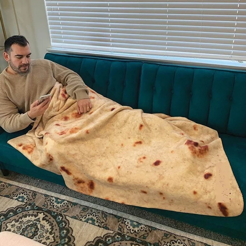 Забавное одеяло мексиканская блинница Tortilla мягкое удобное пляжное для