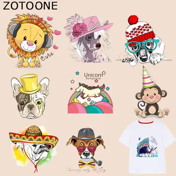 

ZOTOONE Cartoon Animal Patch Lions Sticker Iron on Patches for Clothing T-shirt Heat Transfer Diy Accessory Appliques Washable G