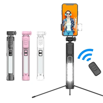 

Wireless Remote Control Selfie Stick with LED Light Phone Tripod Holder Stick for IOS/Android Universal Bluetooth Selfiestick