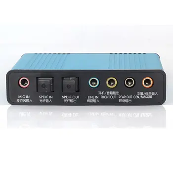 

External Sound Card USB 6 Channel 5.1 / 7.1 Surround Adapter Audio USB 2.0 Optical Sound Card Adapter for PC Laptop
