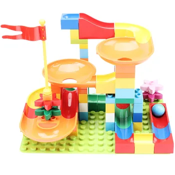 

54-162Pcs Marble Race Run Maze Balls Track Building Blocks Funnel Slide Big Building Brick duploed