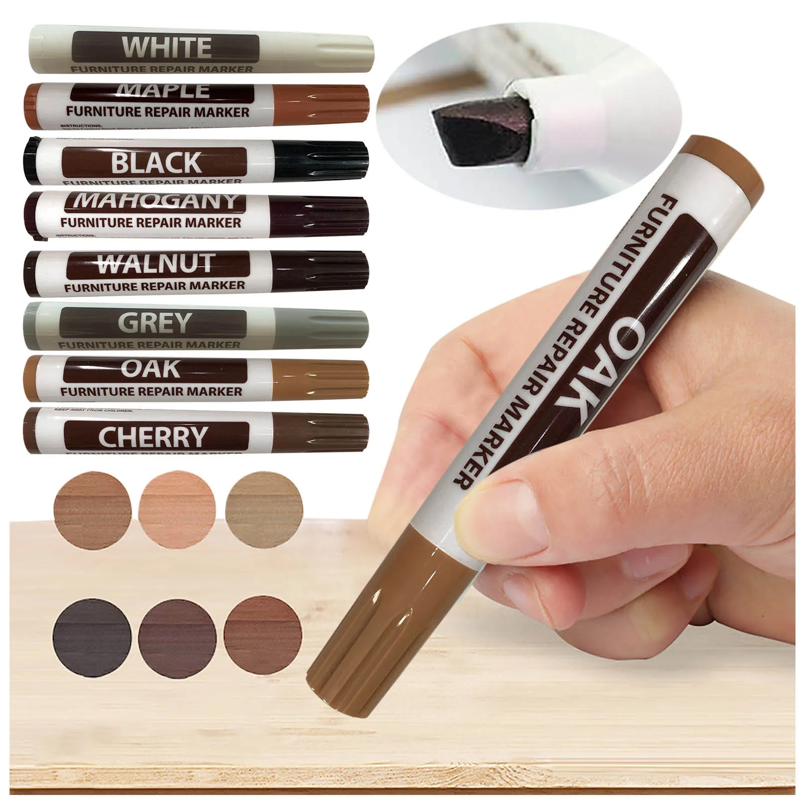 1pc Wooden Furniture Floor Repair Pens Timber Paint Damaged Scratch Wood Repair Crayons Materials Patch Restore Marker