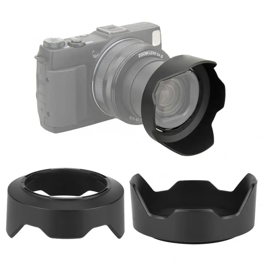 LH-DC80 пластиковая черная бленда для камеры подходит для Canon G1X Mark II с подсветкой