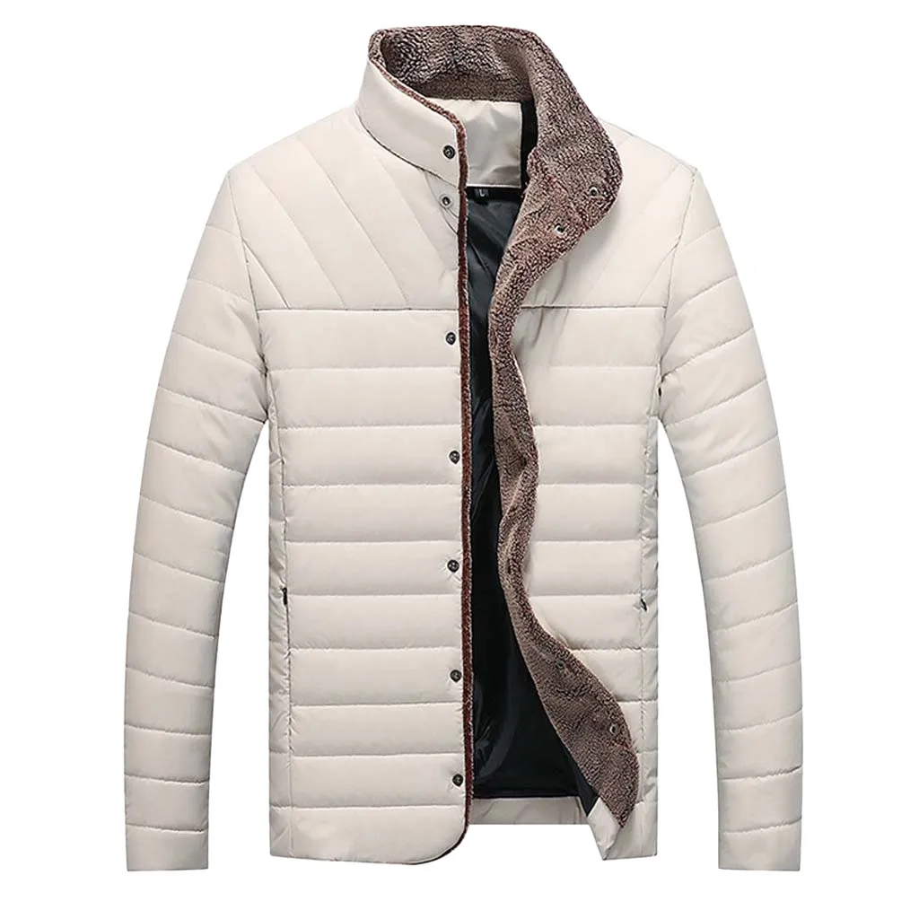 Men Casual Winter Solid Warm Button Long Sleeve Jacket Coat Outwear Tops casaco masculino DropShiping W821 Men Casual Winter Solid Warm Button Long Sleeve Jacket Coat Outwear Tops casaco masculino DropShiping W821