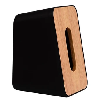 

Bathroom Decorative Solid Detachable Lid Storage Simple Desktop Irregular Shape Wooden Kitchen Home Tissue Box Accessory Paper