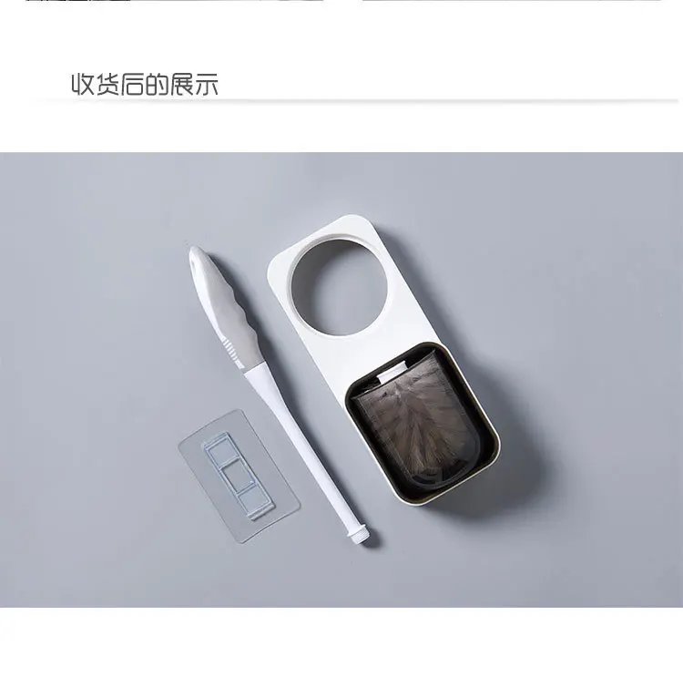 Help You Chamber Pot Brush Storage Shelf Traceless Adhesive Chamber Pot Brush Cleaning Brush Set Hole Punched Chamber Pot Cleani