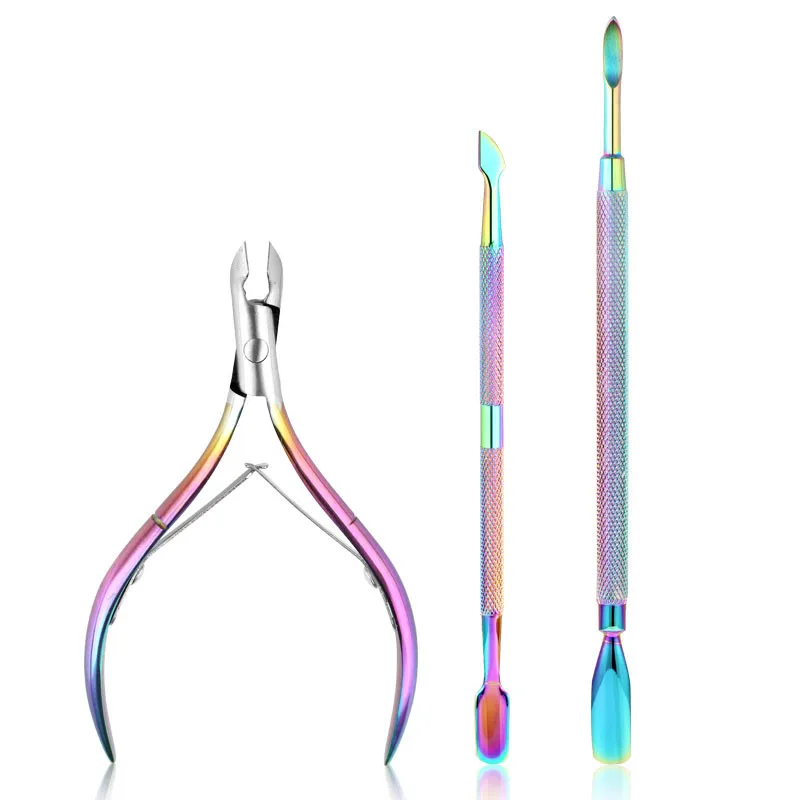 Multicolor 3 шт. инструмент для удаления кутикулы и Резак Прочный инструмент для маникюра ножницы плоскогубцы пилинг толкатель омертвевшая кожа, кутикулы кусачки для удаления 8,30 - Цвет: Multicolor
