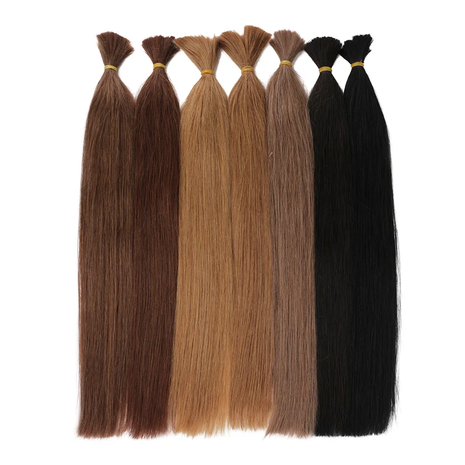 Straight Bulk Human Hair For Braiding Bundles 100g No Wefts 100% Natural Russia Remy Bulk Human Hair Extensions human hair extensions