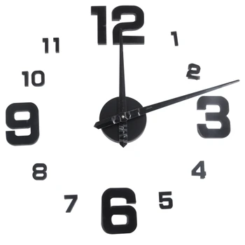 

Special Large Diy Quartz 3d Wall Clock Living Room Big Acrylic Watch Mirror Stickers Modern Design Home Decor Black