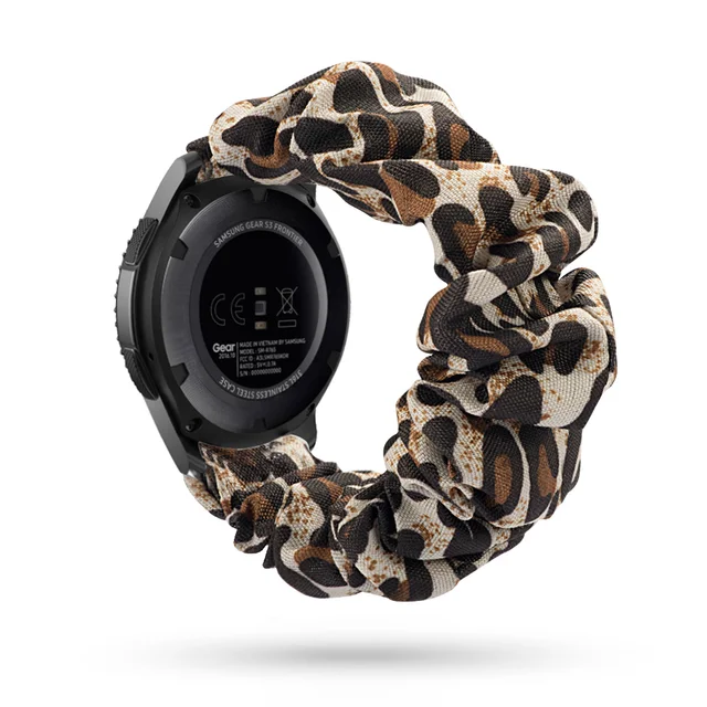 Scrunchies Elastic Watch band 20mm 22mm For samsung galaxy watch 3 41mm 45mm For huawei watch GT2 Pro bracelet For Amazfit Bip Leopard