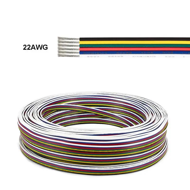 1 м 5050RGB + CCT 6 Pin кабель SM JST Соединительный для светодиодной 0 3 мм ядерные