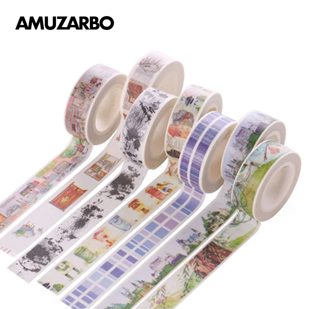 Мультфильм лента Washi для милых девочек почтовый ящик Эллиса замок китайские элементы насекомых изоляционная лента DIY оформление альбома, дневника Стикеры ленты