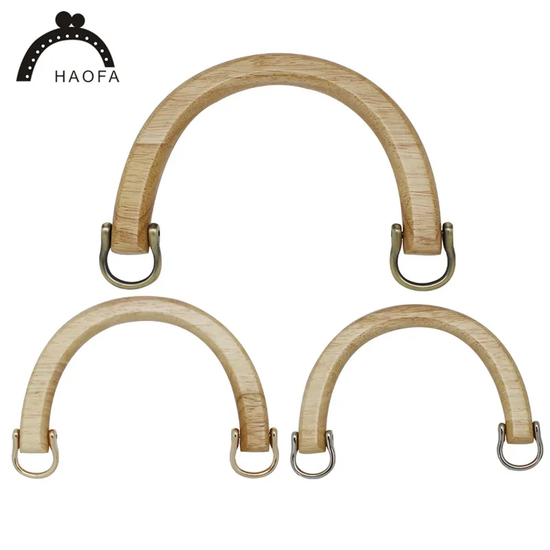 

HAOFA New Arriavls 15.5cm wooden purse frame for DIY wooden wallet handbag frame nature color bag hand acccessories 1pcs/set