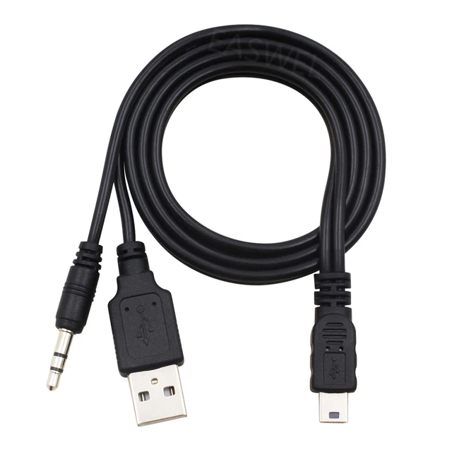 Câble Usb Jack Aux 2 En 1 3.5mm + Mini Usb Mâle, Charge À 5 Broches Pour  Lecteur Bluetooth, Haut-parleur Portable, Câble Audio - Câbles De Données -  AliExpress