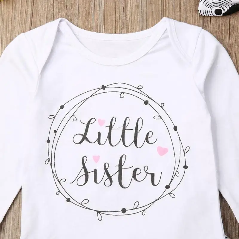Baby Girls Clothes Set Long Sleeve Letter Print Hot Selling Spring Autumn Cotton Comfortable Romper Floral Pants Headband