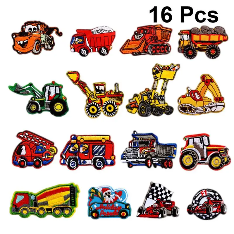 

16pcs DIY Sew Decoration Appliques Stickers Embroidery Patches Clothes Dress Hat Jeans Repair The Hole Stick - Cartoon Vehicle