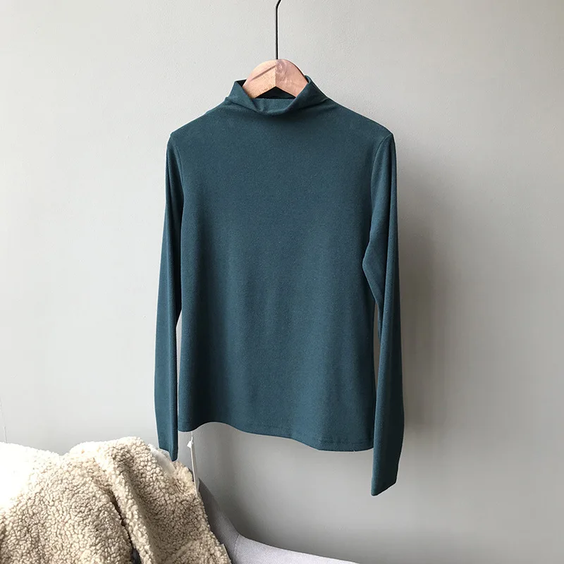 Women's Turtleneck Sweaters Autumn Winter Soft Warm Knitted Pullovers Basic Women Sweater Female Jumpers Tops Pulls Femmes - Цвет: Dark green