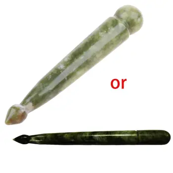 

Natural Jade Stone Acupunture Point Massage Stick Muscle Gua Sha Scraping Tool 667D