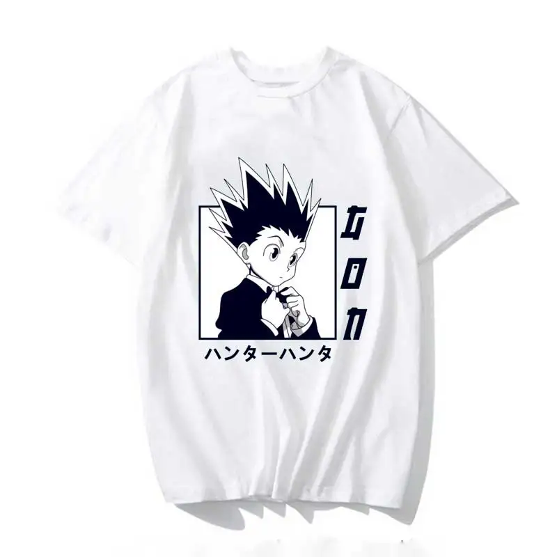 Гон Hunter X HXH повседневных футболок с коротким рукавом для мужчин Kawaii топы героями мультфильма Школа &quotдолго