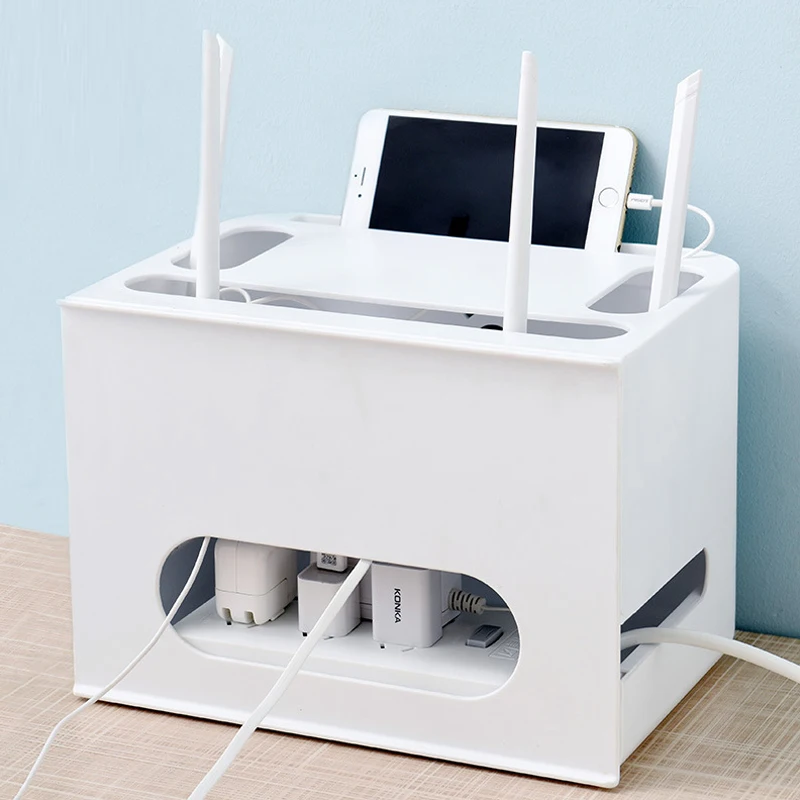 Горячая Распродажа Wifi роутер коробка для хранения кабель Вилка питания провод