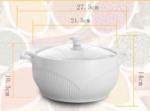 Ceramic Soup Pot White Round Nordic Phnom Penh 2.6L Large Bowl with Lid Cooking Utensils Household Kitchen Supplies Tableware Ceramic Soup Pot White Round Nordic Phnom Penh 2.6L Large Bowl with Lid Cooking Utensils Household Kitchen Supplies Tableware
