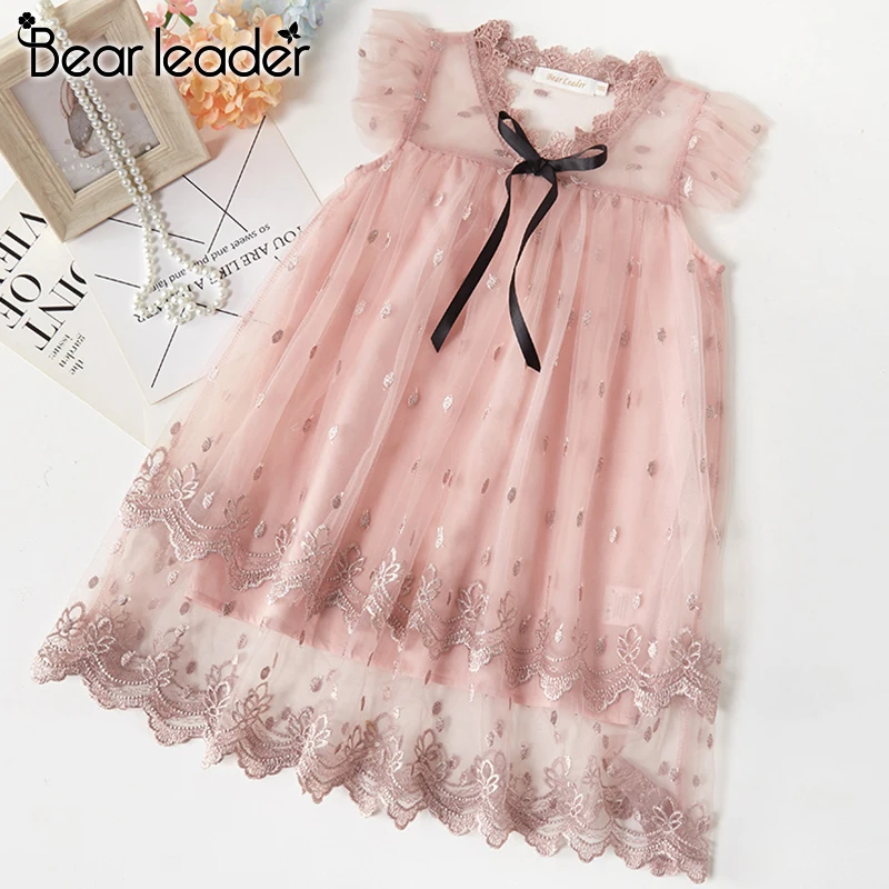 Bear Leader Girls Princess Dress New Summer Kids Girl Party Dresses Ribbons Bow-knot Sweet Costume Children Outfits Suits | Детская