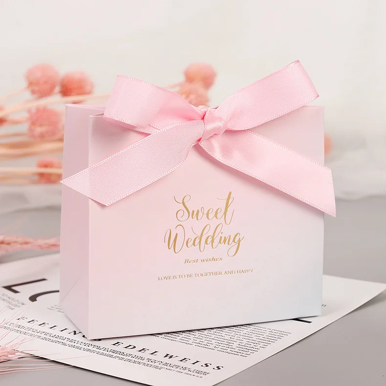 

Paper Candy Box Sweet Wedding Party Favors Chocolate Gift Boxes For Packaging Gifts Bag Present Handbag Marble Bag With Ribbon