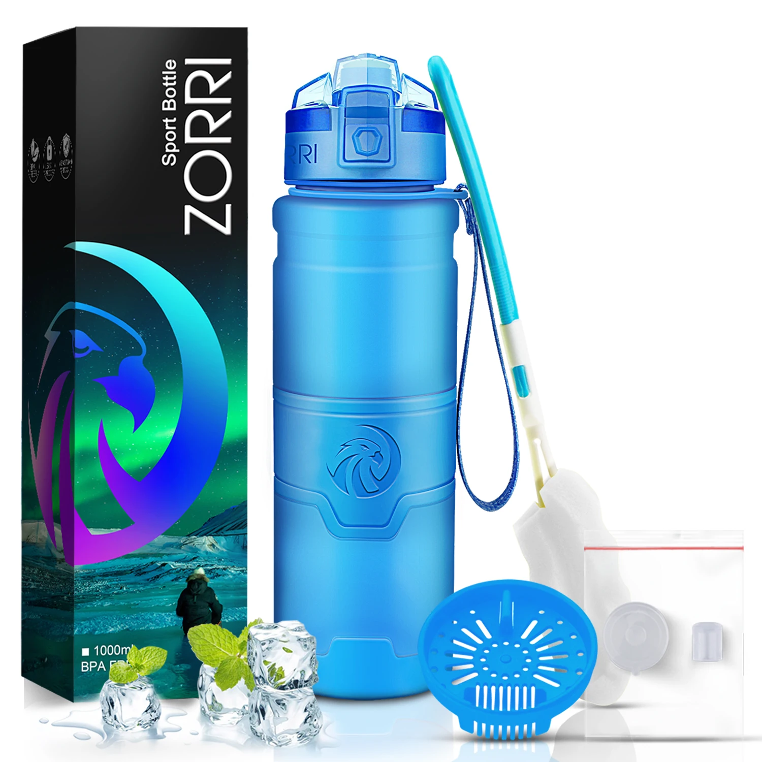 

ZORRI Wasser Flasche Protein Shaker Tragbare Motion Sport Wasser Flasche Bpa Frei Kunststoff Für Sport Camping Wandern Gourde 10