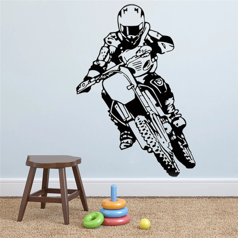 

Motocross Wall Decal for kids rooms decoration waterproof Vinyl Motorcycle Wall Sticker Chopper Bike Wall Decals Decor HQ380