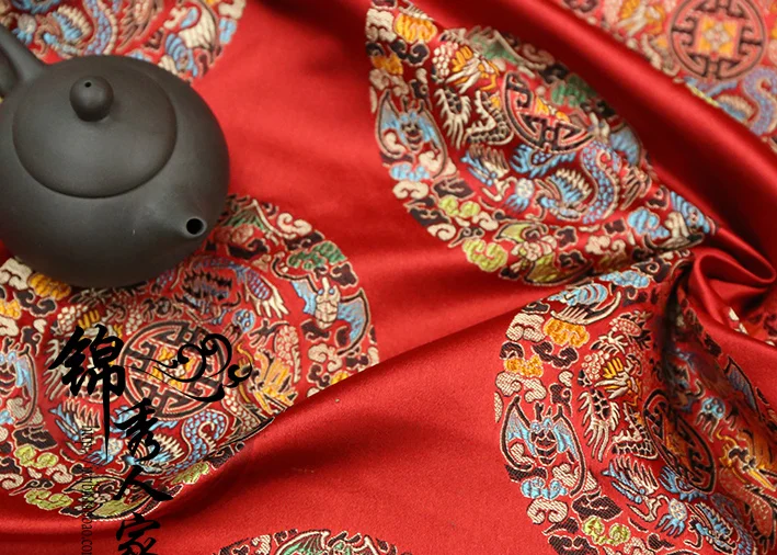 06 DIY Швейные принадлежности и ткани парча сатин ткань Тан одежда праздничная Упаковка Украшения