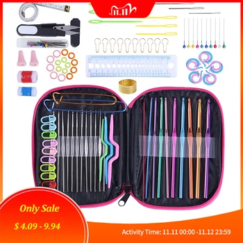 

1 set Crochet Hook Set Yarn Knitting Needles Sewing Tools Full Set DIY Crochet Tools Metal Handle Crochet Hook Knitting Needles