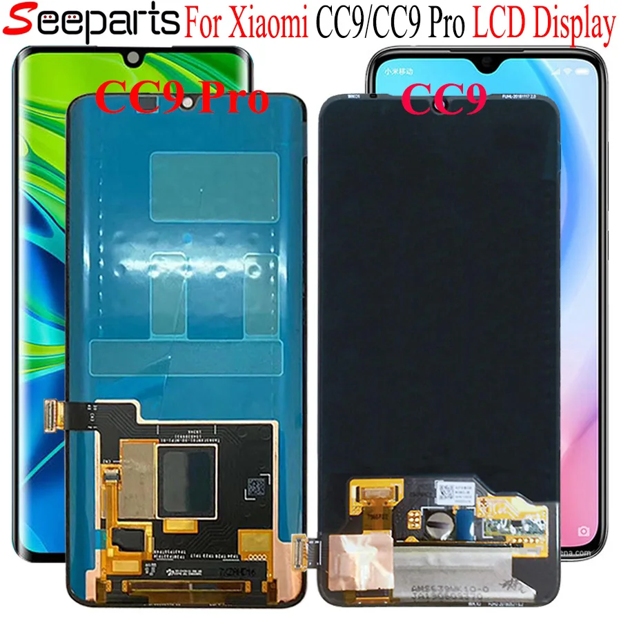 Super AMOLED для Xiao mi CC9 Pro lcd mi CC9 Pro дисплей кодирующий преобразователь сенсорного экрана в сборе запасные части для Xiaomi mi cc9 lcd