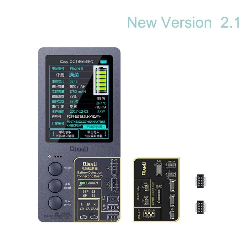 Qianli iCopy Plus Original Color Data Line Headset Detection Repair Programmer for Phone  11 XR XSMAX 8P 8 7P 7 Vibration/Touch