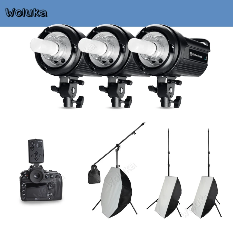 Три комплект для вспышки 400W GN82 с 3 стойка Softbox Комплект освещение для фотосъемки в студии для коммерческой съемки CD50 T10