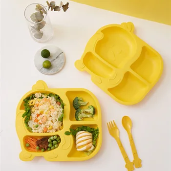 

Children's Feeding Tablewares Set Baby Goods Spoon Fork Kids Crockery Dishes For Toddlers Kid Eating Gadgets Toddler Wheat Straw