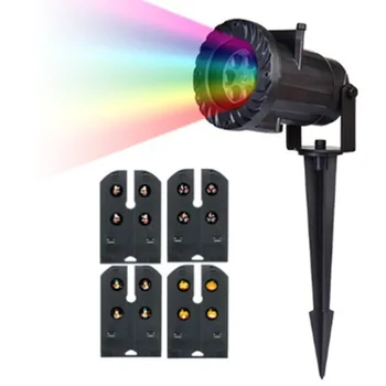 

2020 Outdoor Lawn Lamp Indoor Led Projection Lamp with Remote Control Multi-Pattern Christmas Halloween Lamp 12 Cards