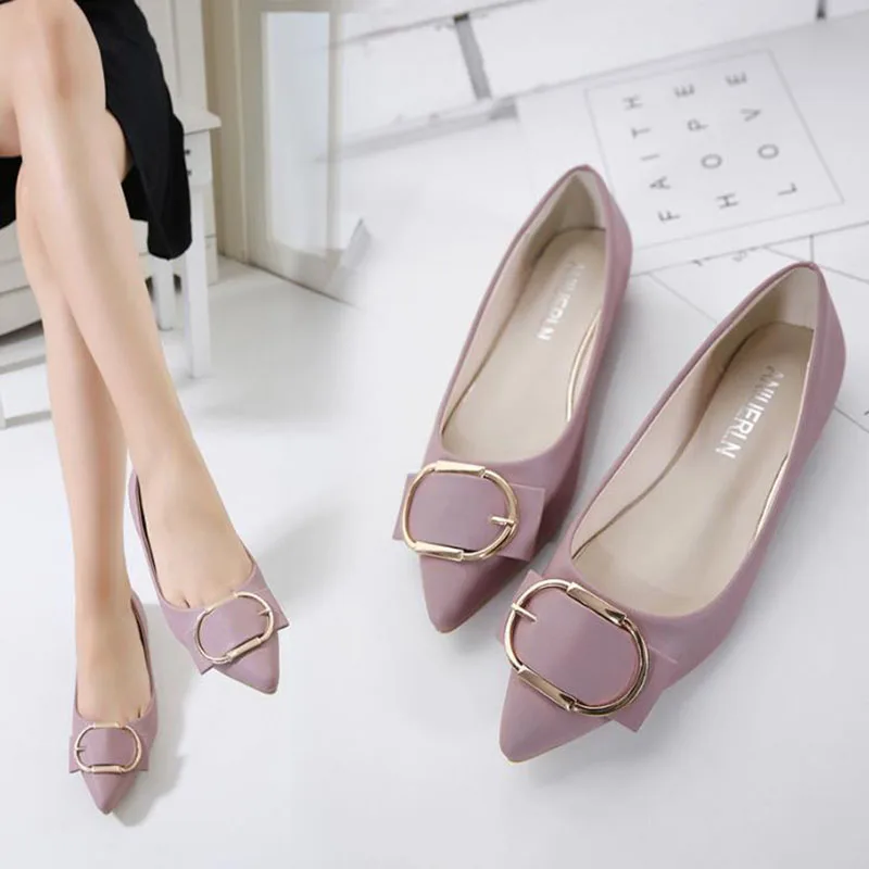 

Four color women's single shoes spring and summer 2019 New Ladies' pointed shoes fashionable all-around flat shoes