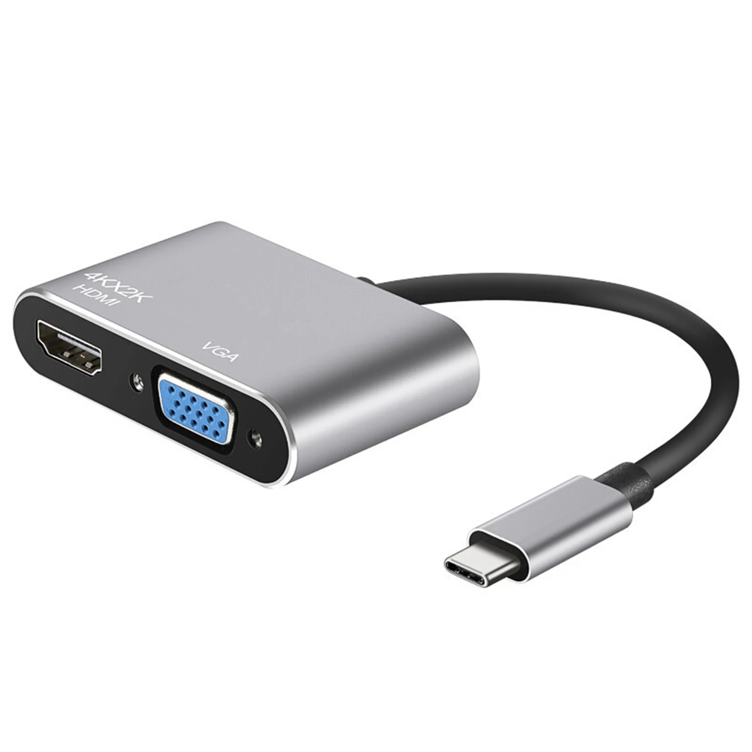 YMY USB C к адаптер HDMI VGA 2 в 1 usb type C к 4K HDMI+ VGA Синхронизация-дисплей конвертер видео решение