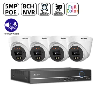 

5MP 4CH NVR IP Camera Home Outdoor Surveillance Cameras Full Color Night Vision Motion Detection Alarm Home Surveillance System