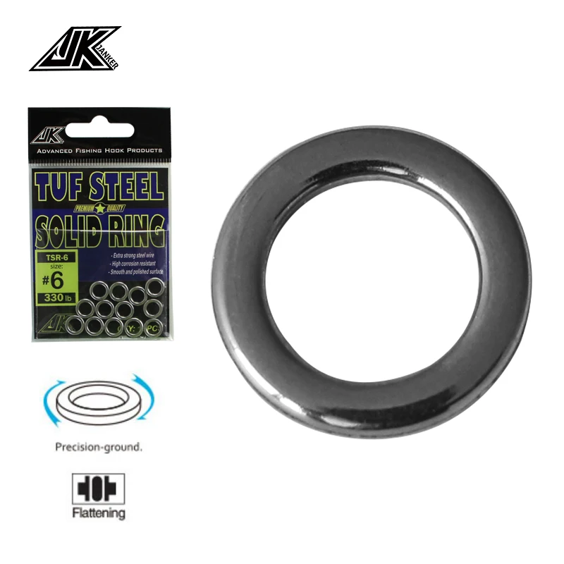

JK 5packs 170-600LB Unbreakable Solid Rings Fishing 4~9# Heavy Duty Seamless Circle Connection DIY Jig Hook Fishing Lures Tackle