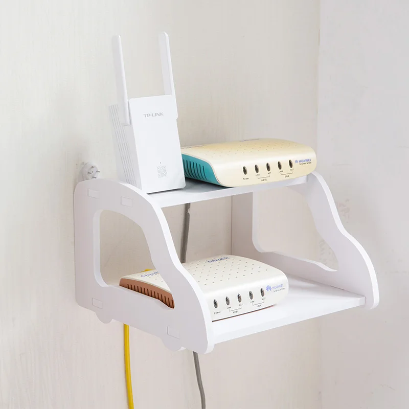

Wireless Wifi Router Storage Box Wall-mounted Router Shelf Living Room Wall Shelf Wood Plastic Board Shelf Desktop Storage Rack