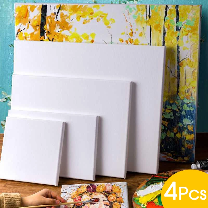 5 Pcs Bulk Canvases Blank Paint for Painting Oil Frame Watercolor Tiny  White Framed Child - AliExpress
