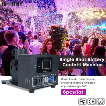 

6pcs/lot One shot battery confetti machine stage effect paper Confetti Streamer Launcher DMX remote control confetti machine