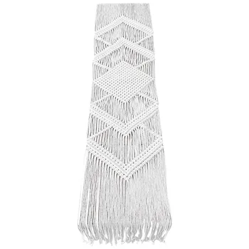 

200x32cm Home Cotton Rope Hand Woven Blanket Reusable Table Runner Minimalistic Wedding Decor Washable Macrame Design Party