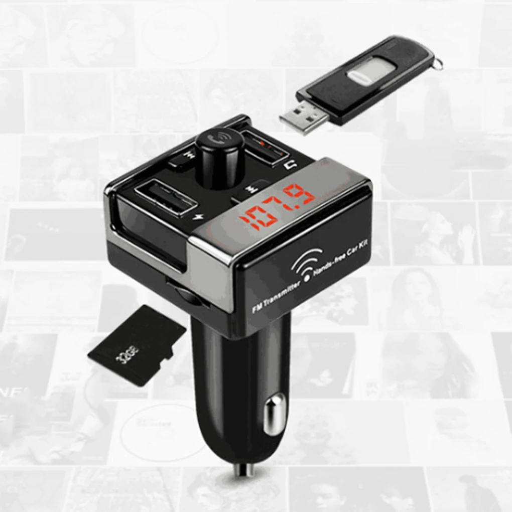 MP3-плеер беспроводной fm-передатчик Handsfree USB автомобильный Bluetooth двойной USB интерфейс MP3-плеер зарядное устройство